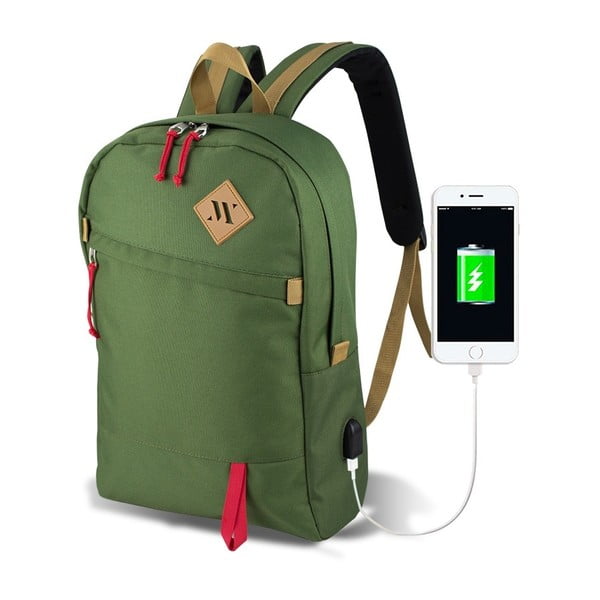 Zelený batoh s USB portom My Valice FREEDOM Smart Bag