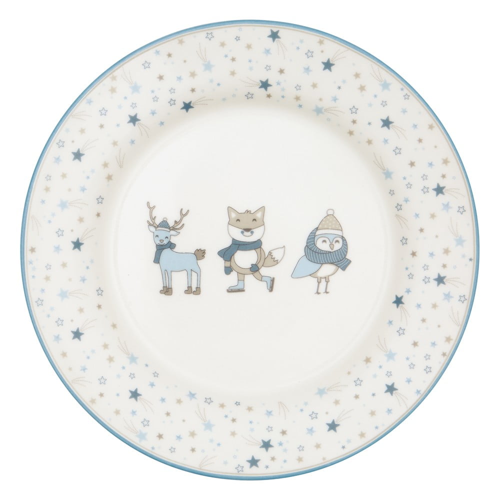 E-shop Bielo-modrý tanier z kameniny Green Gate Kids