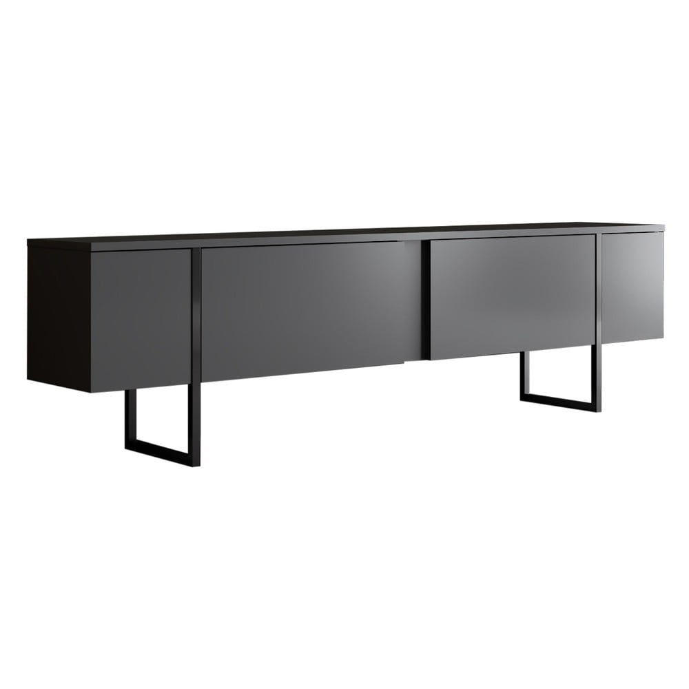 Antracitový TV stolík 180x30 cm Luxe – Kalune Design
