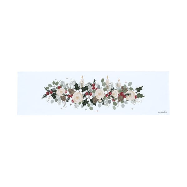 Bavlnený behúň s vianočným motívom Butter Kings Fir Branches, 140 x 40 cm