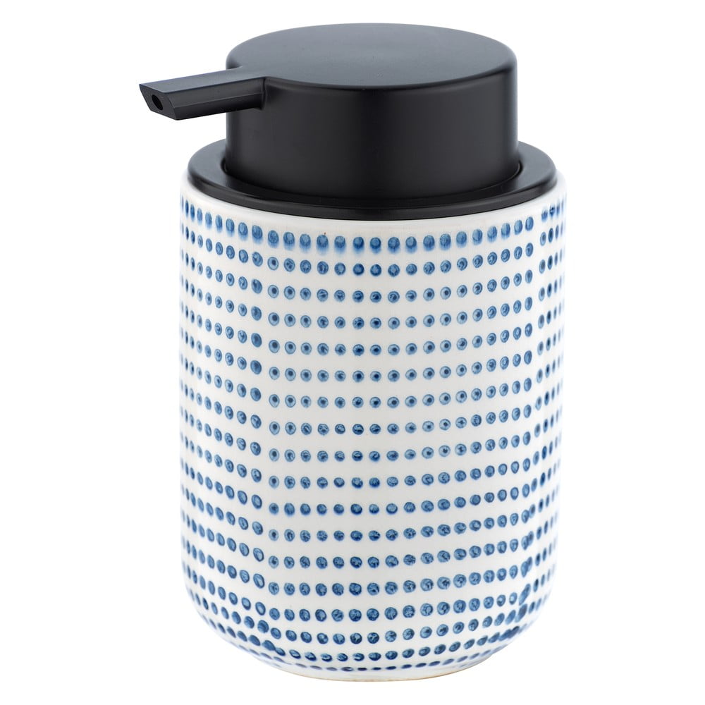 E-shop Keramický dávkovač na mydlo s modro-bielym dekorom Wenko Nole, 300 ml