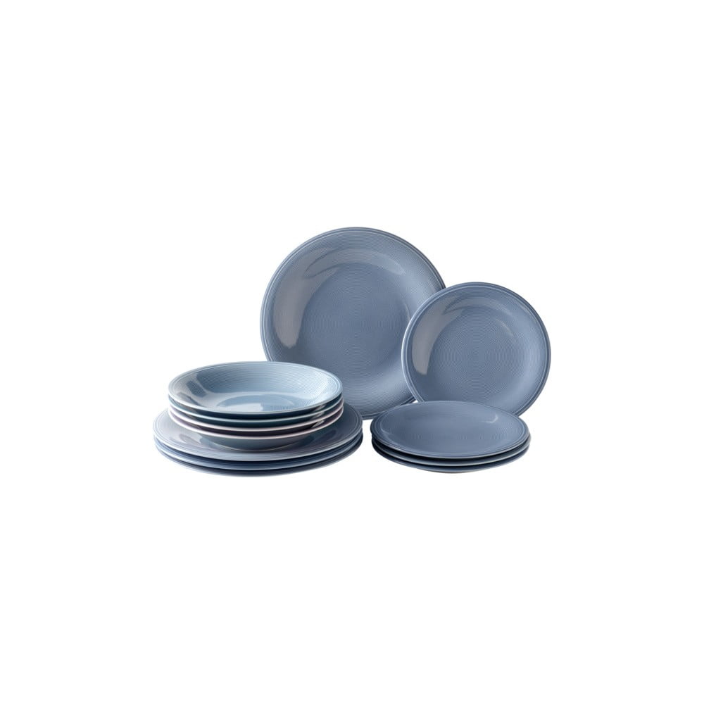 E-shop 12-dielna modrá porcelánová sada riadu Like by Villeroy & Boch Group