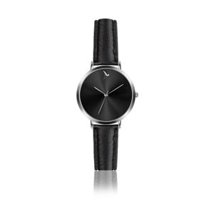 Dámske hodinky s čiernym remienkom z pravej kože Emily Westwood Black