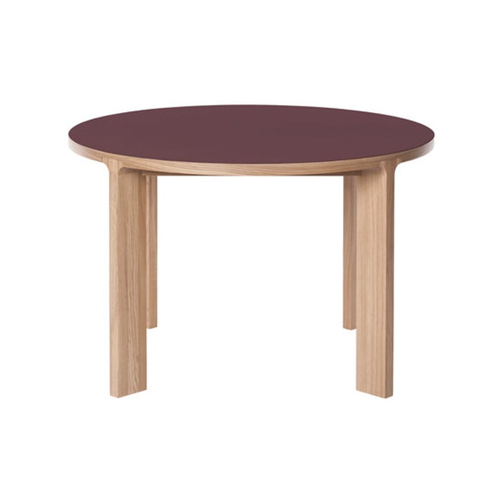 Jedálenský stôl z dubového dreva s vínovými detailmi Another Brand Lastra, ⌀ 120 cm