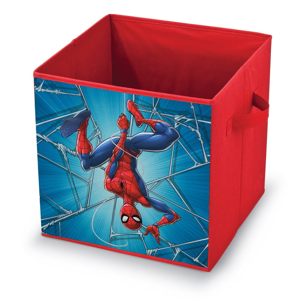E-shop Červený úložný box Domopak Spiderman, 32 x 32 x 32 cm