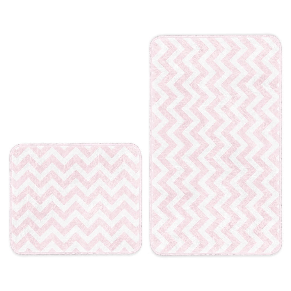 E-shop Bielo-ružové kúpeľňové predložky v súprave 2 ks 100x60 cm - Minimalist Home World
