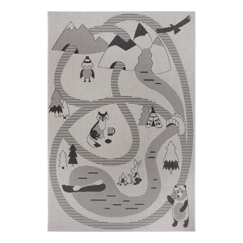E-shop Krémovobiely detský koberec Ragami Animals, 80 x 150 cm