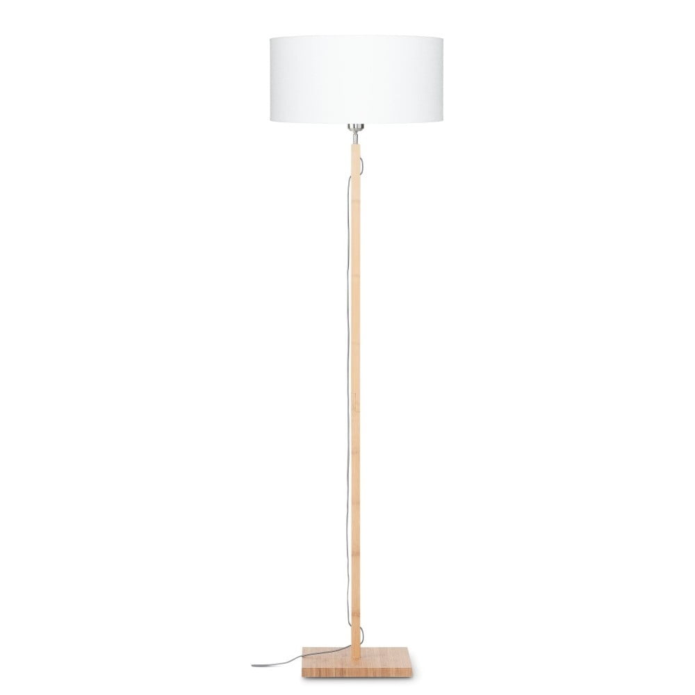 E-shop Stojacia lampa s bielym tienidlom a konštrukciou z bambusu Good&Mojo Fuji