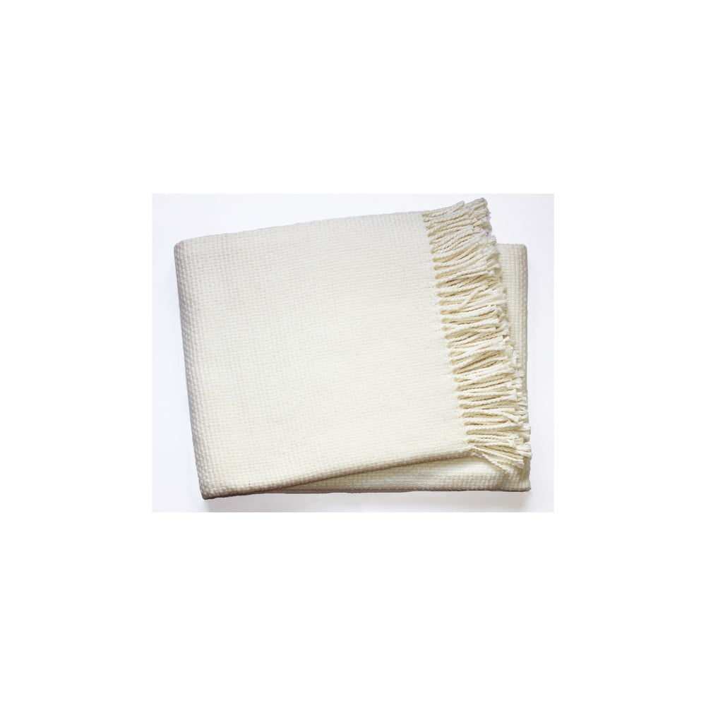 Krémovobiely pléd s podielom bavlny Euromant Zen, 140 x 180 cm