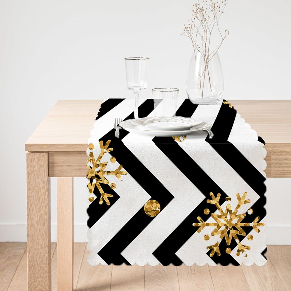 E-shop Behúň na stôl Minimalist Cushion Covers Colorful White Zigzag, 45 x 140 cm