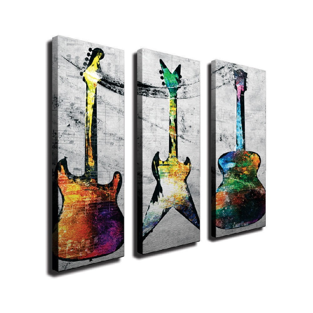 E-shop 3-dielny nástenný obraz na plátne Guitars