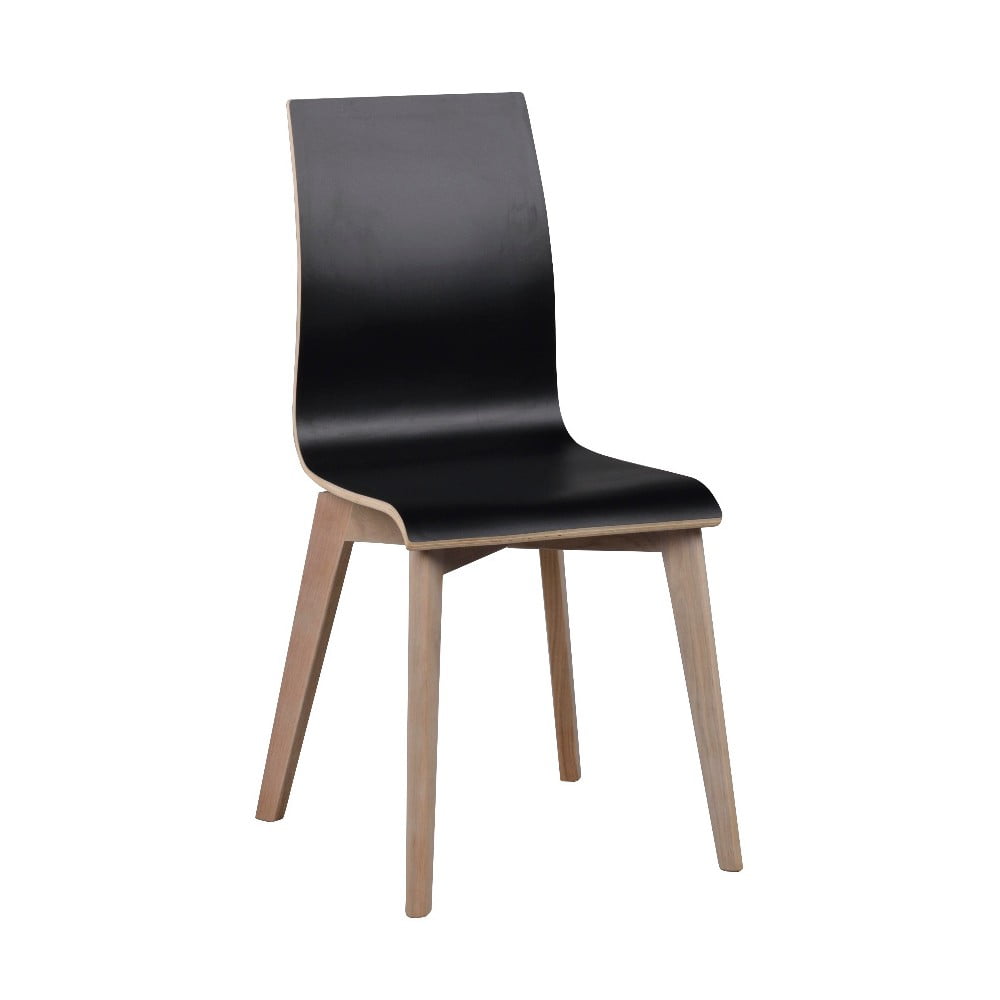 E-shop Čierna jedálenská stolička so svetlosivými nohami Rowico Grace