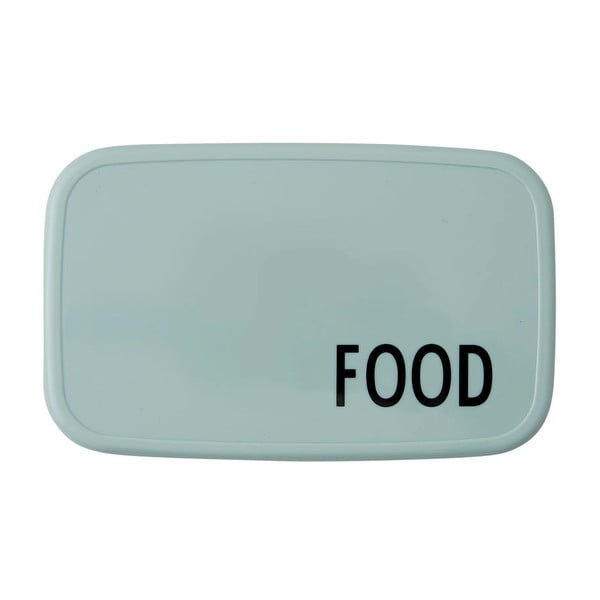 Svetlozelený obědový box Design Letters FOOD, 18 x 11 cm