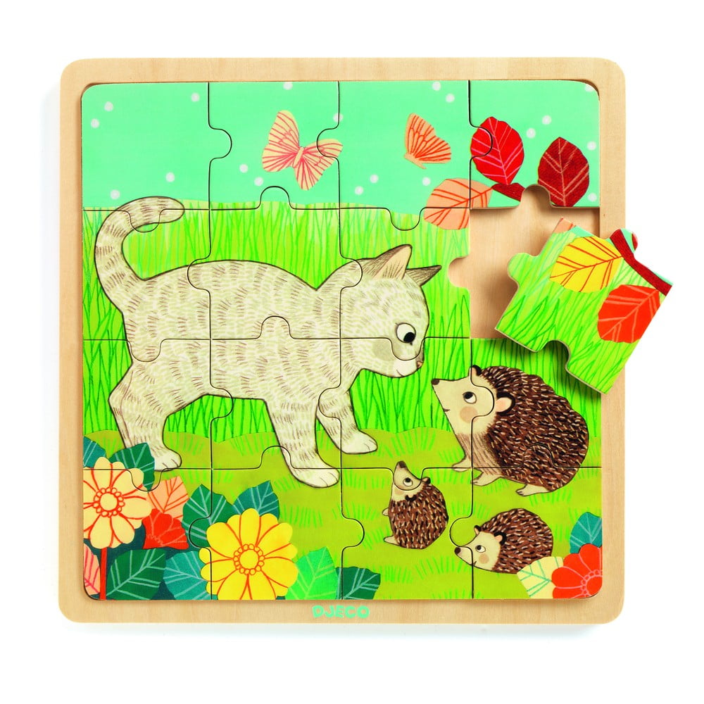 E-shop Detské drevené puzzle Djeco Na záhrade