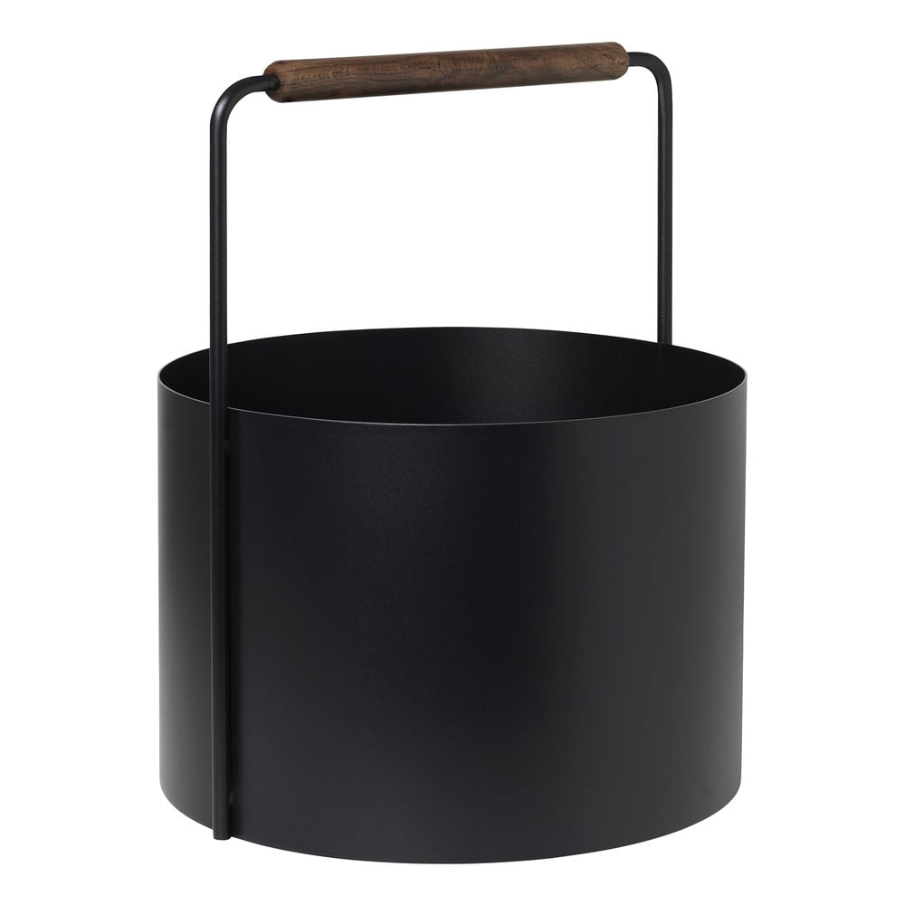 E-shop Čierny kovový košík na palivové drevo Blomus Fireplace