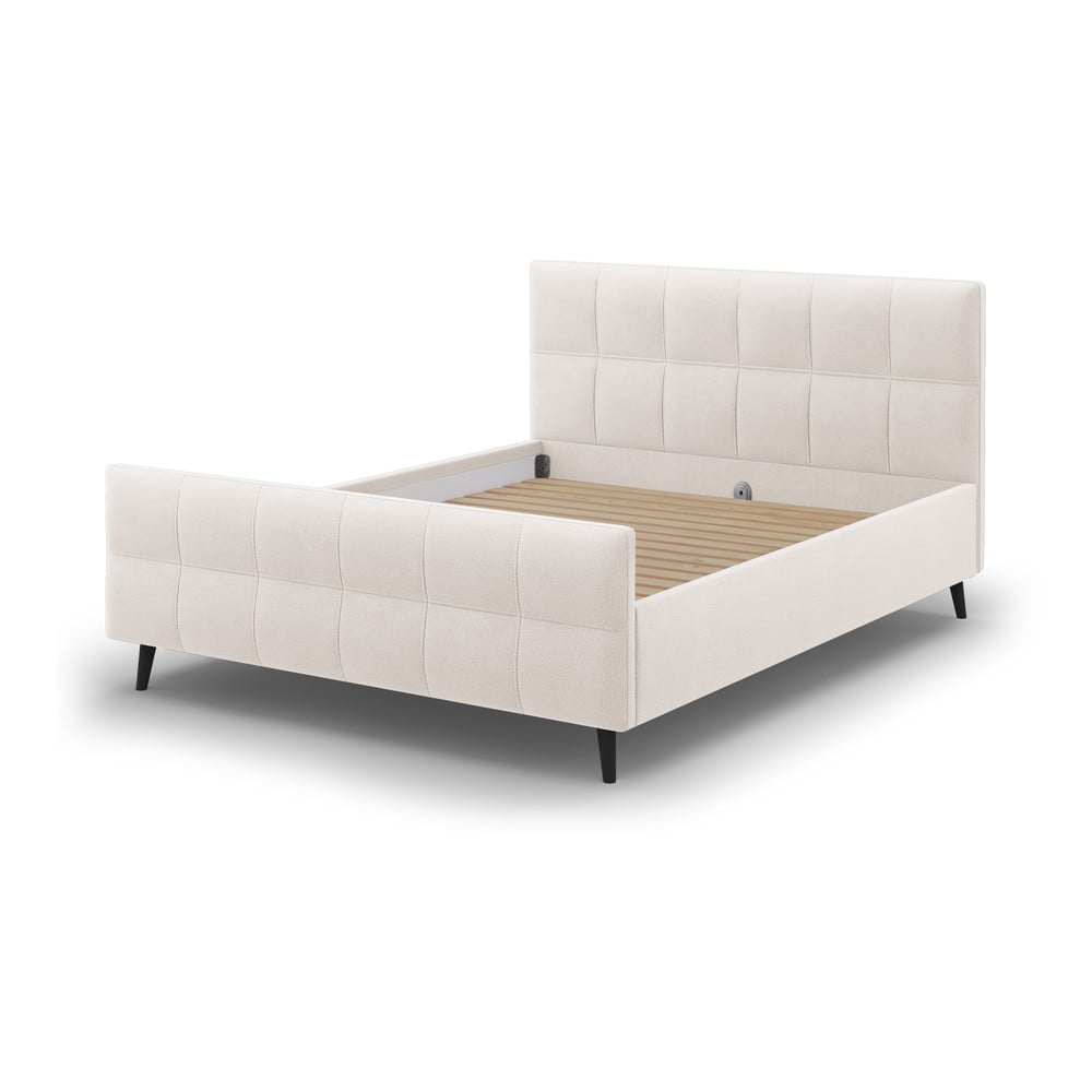 E-shop Béžová čalúnená dvojlôžková posteľ s roštom 140x200 cm Gigi - Micadoni Home