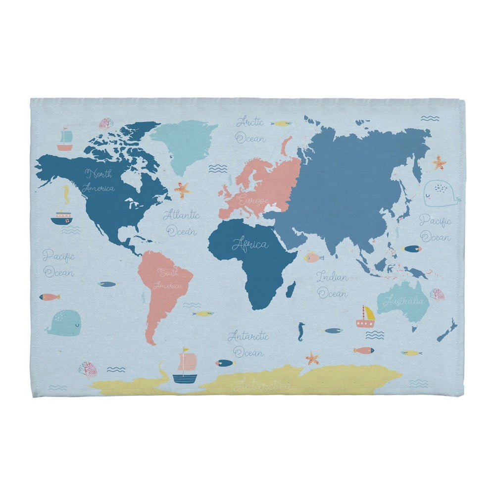 E-shop Kúpeľňová podložka s prímesou bavlny Really Nice Things Worldmap, 40 x 60 cm