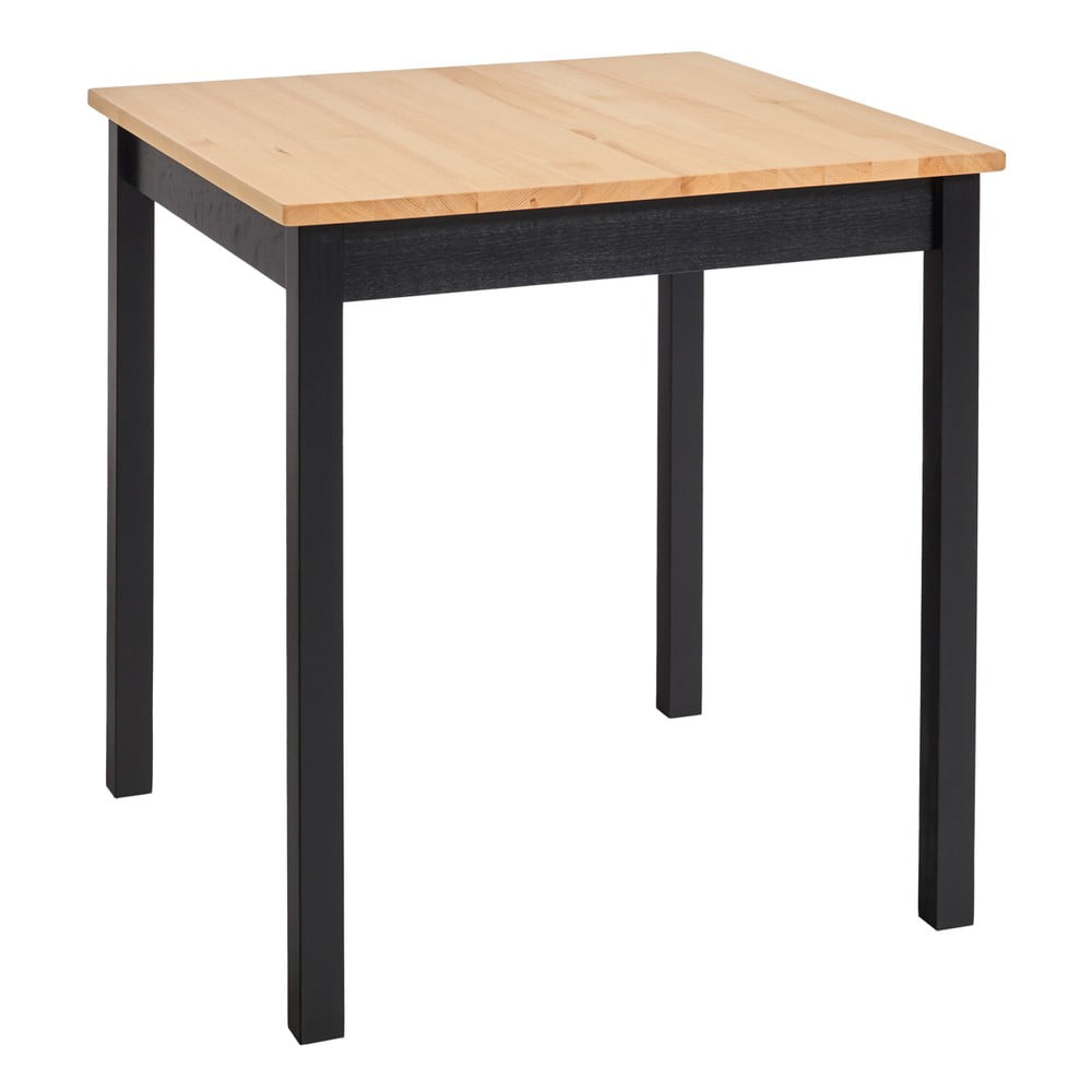 E-shop Jedálenský stôl z borovicového dreva s čiernou konštrukciou Bonami Essentials Sydney, 70 x 70 cm