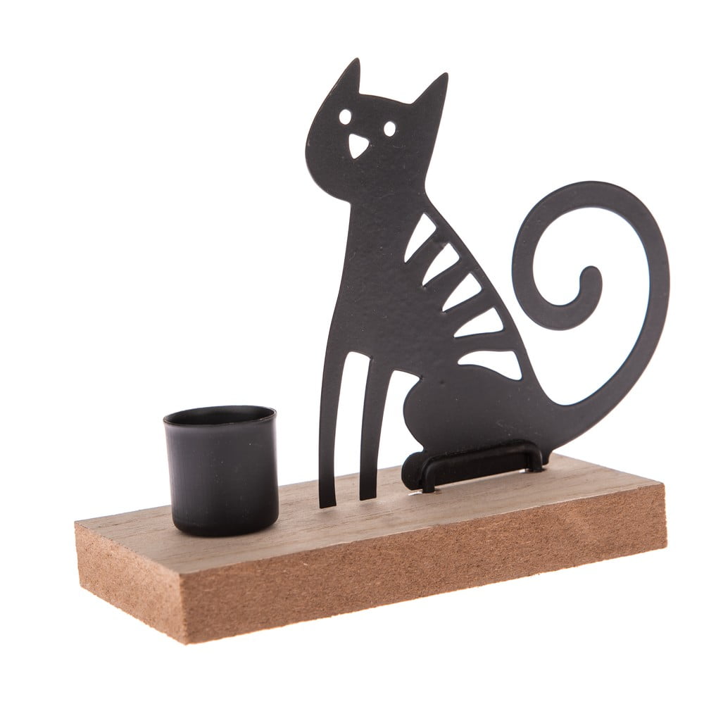 E-shop Čierny kovový svietnik Dakls Kitty