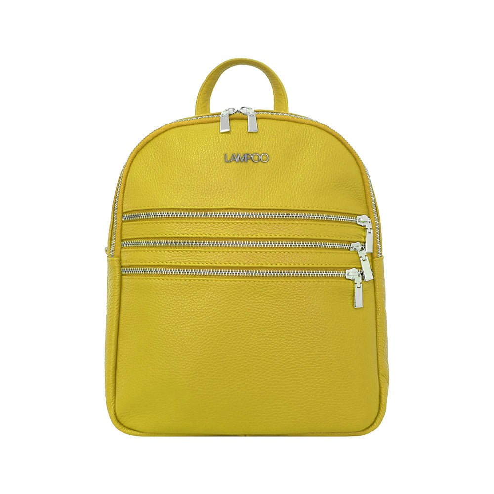 Žltý kožený batoh Lampoo Gurda