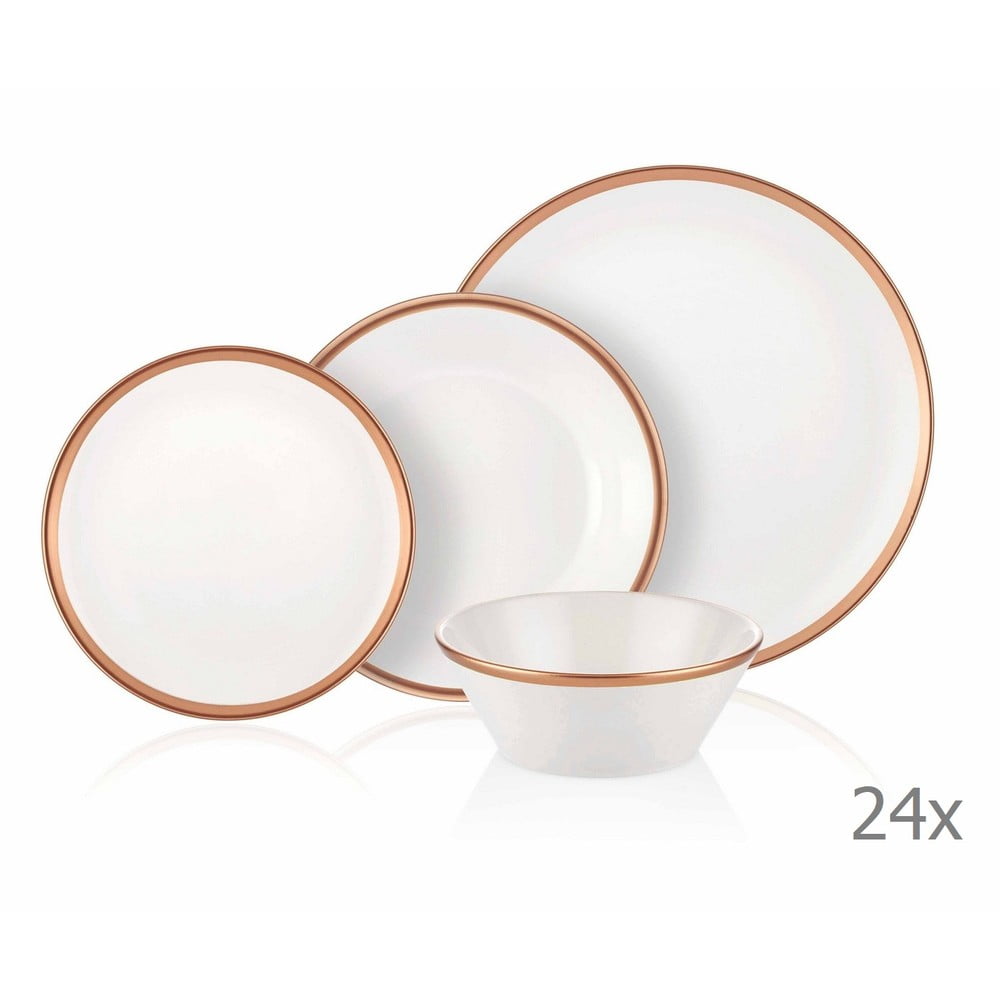 Obrázok 24-dielny set porcelánového riadu Mia Halos Bronze