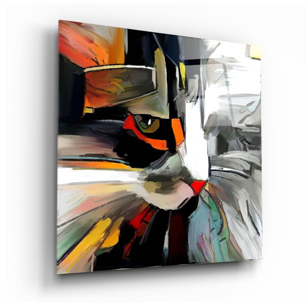 E-shop Sklenený obraz Insigne Abstract Cat, 60 x 60 cm