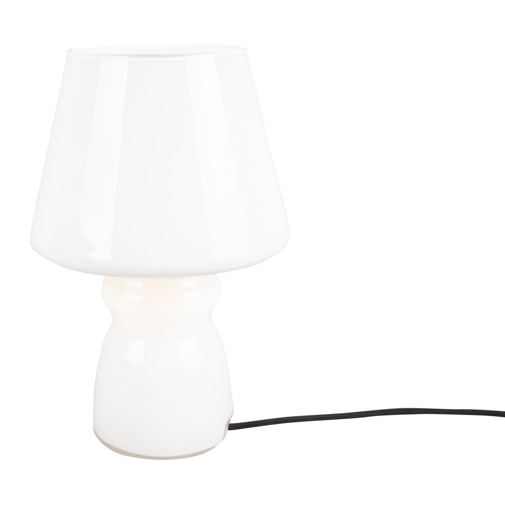E-shop Biela sklenená stolová lampa Leitmotiv Classic Glass, ø 16 cm