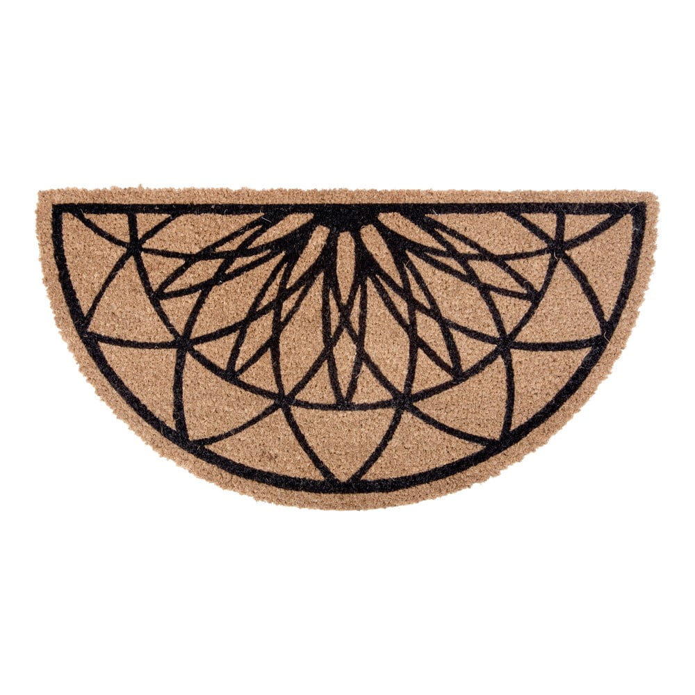 E-shop Hnedo-čierna polkruhová rohožka z kokosového vlákna PT LIVING Fairytale coir