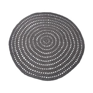 Tmavo-sivý kruhový bavlnený koberec LABEL51 Knitted, ⌀ 150 cm