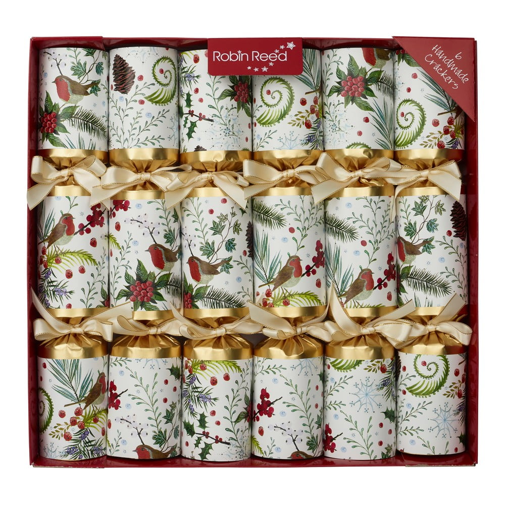 E-shop Vianočné crackery v súprave 6 ks Festive Robins - Robin Reed