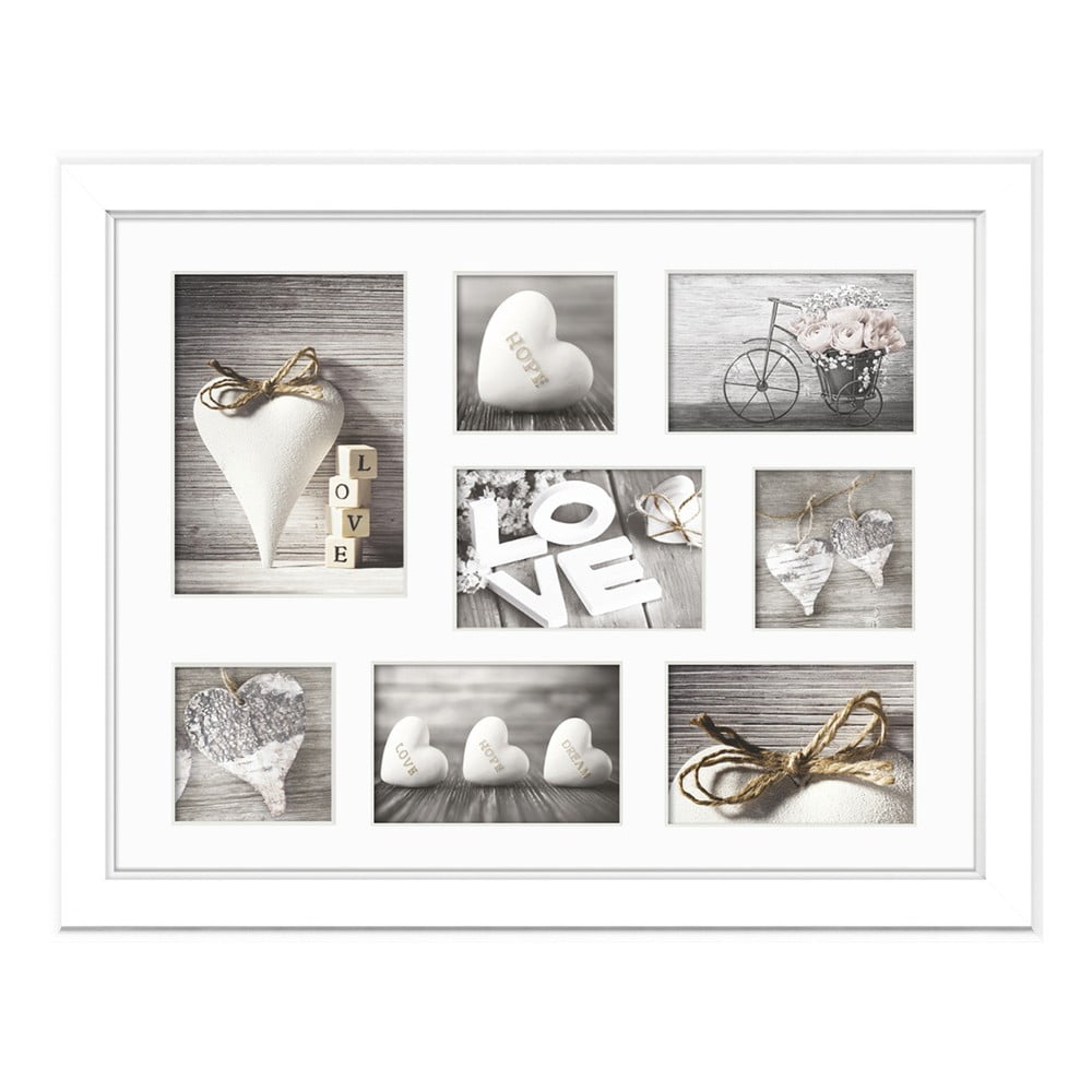 E-shop Biely rámik na 8 fotografií Styler Galeria Malmo, 51 × 41 cm