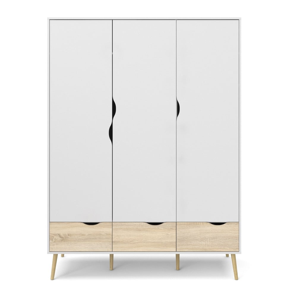 E-shop Biela šatníková skriňa Tvilum Oslo, 147 x 200 cm