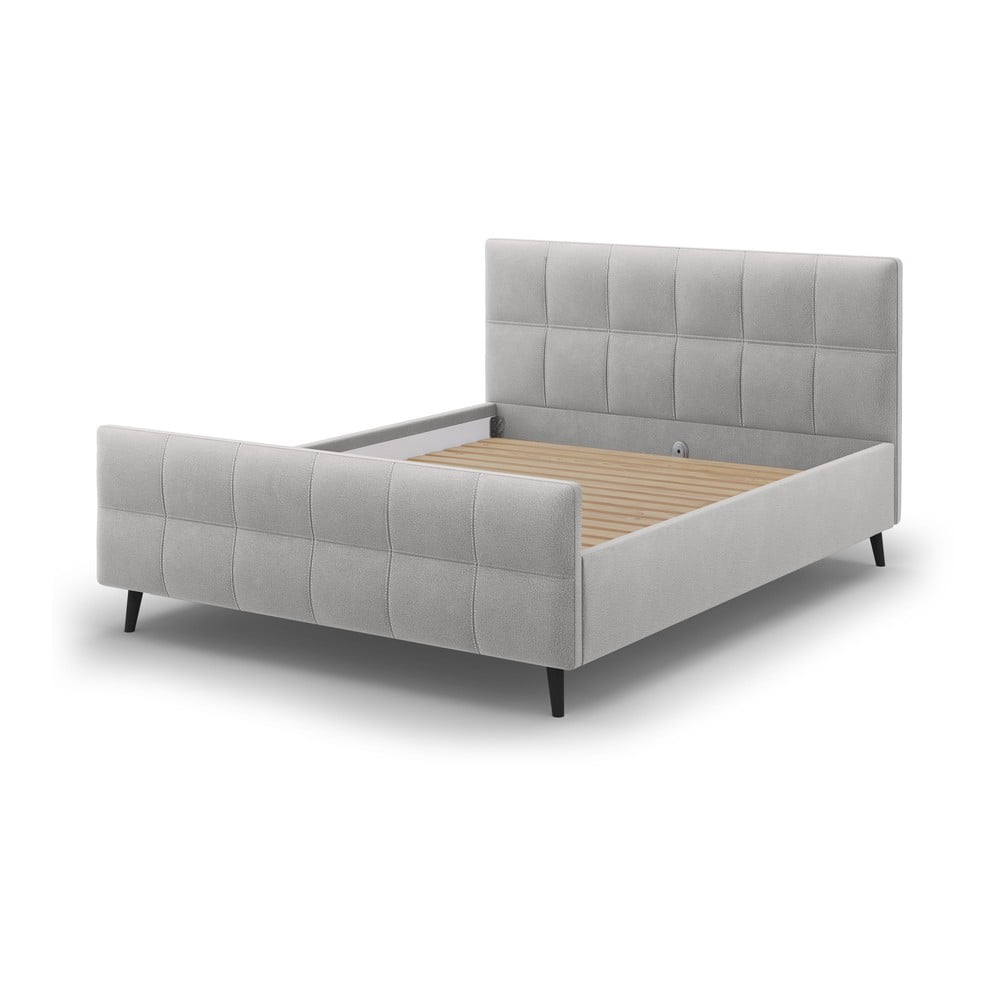 E-shop Svetlosivá čalúnená dvojlôžková posteľ s roštom 140x200 cm Gigi - Micadoni Home