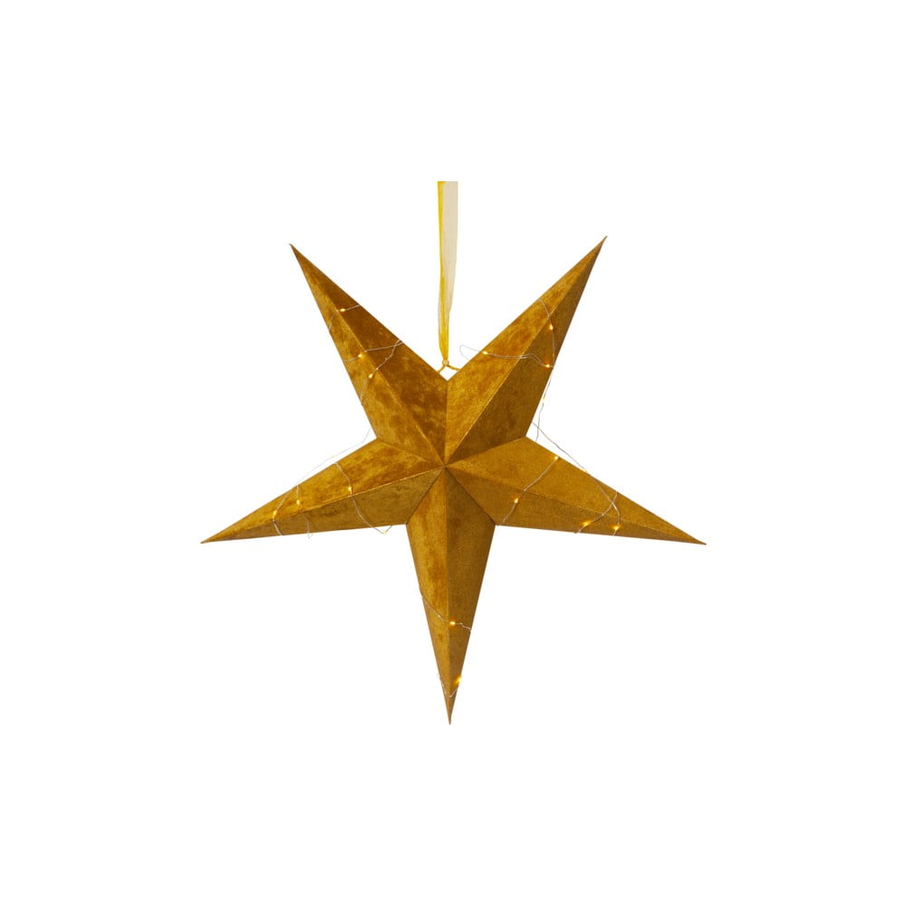 E-shop Vianočná svetelná dekorácia v zlatej farbe Star Trading Velvet, ø 60 cm