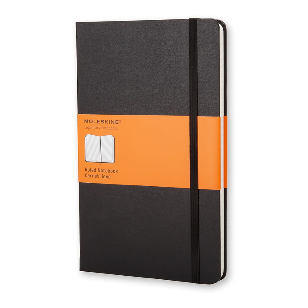 E-shop Čierny linajkový zápisník v pevnej väzbe Moleskine, 192 strán