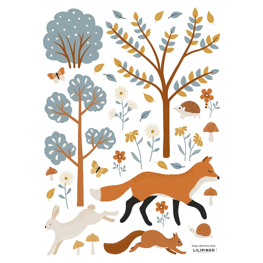 Hárok samolepiek 30x42 cm Woodland Animals & Fox – Lilipinso