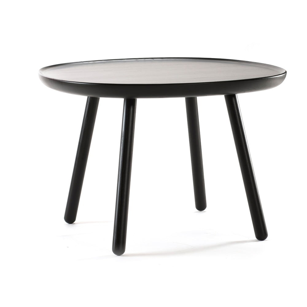 E-shop Čierny stolík z masívu EMKO Naïve, ø 64 cm