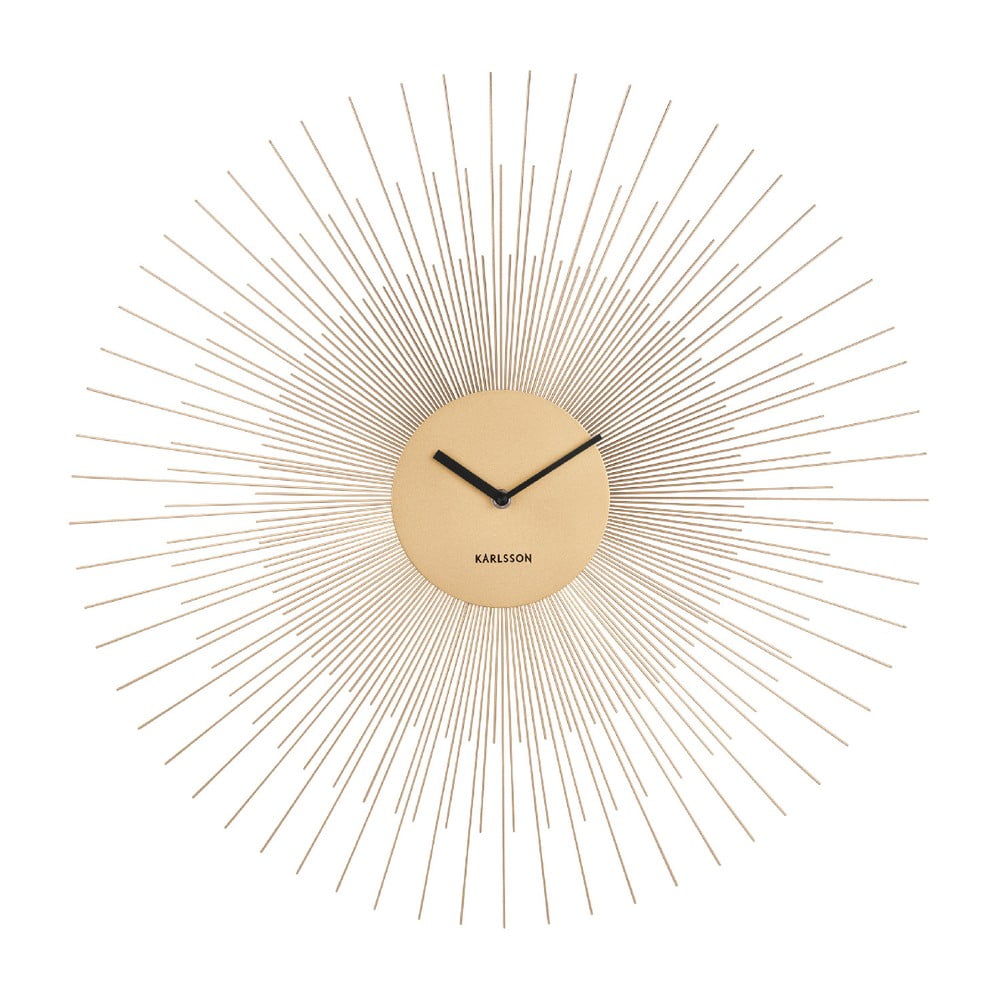 E-shop Nástenné hodiny v zlatej farbe Karlsson Peony Large, ø 60 cm