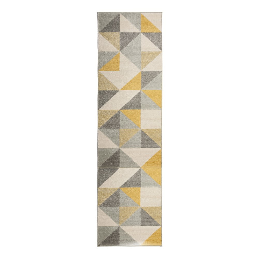 Obrázok Sivo-žltý koberec Flair Rugs Urban Triangle, 60 x 220 cm