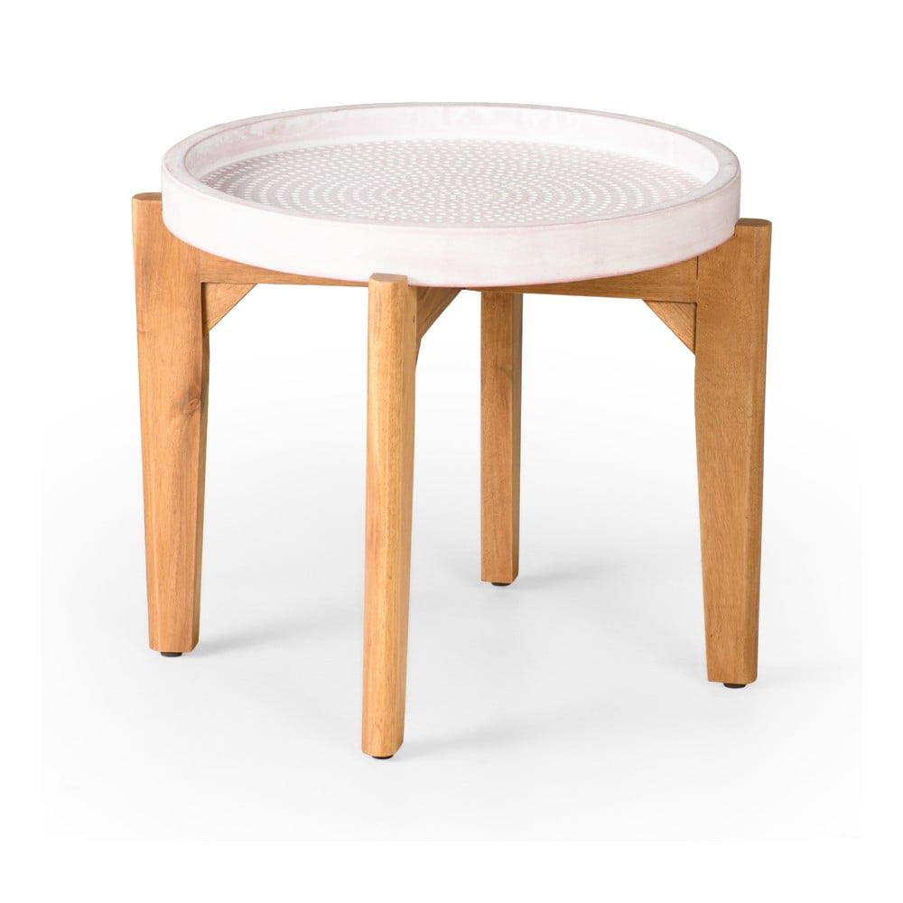 E-shop Záhradný stolík s ružovou betónovou doskou Bonami Selection Bari, ø 55 cm
