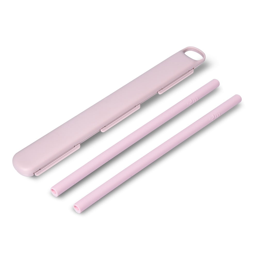 E-shop Súprava 2 ružových slamiek s obalom HIP SqueakyCleanStraw™