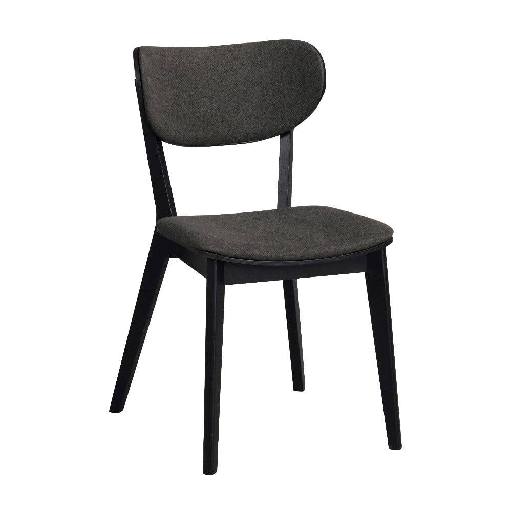 E-shop Čierna dubová jedálenská stolička s tmavosivým sedadlom Rowico Cato