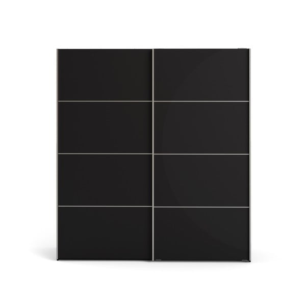 Čierna šatníková skriňa Tvilum Verona, 182 x 202 cm
