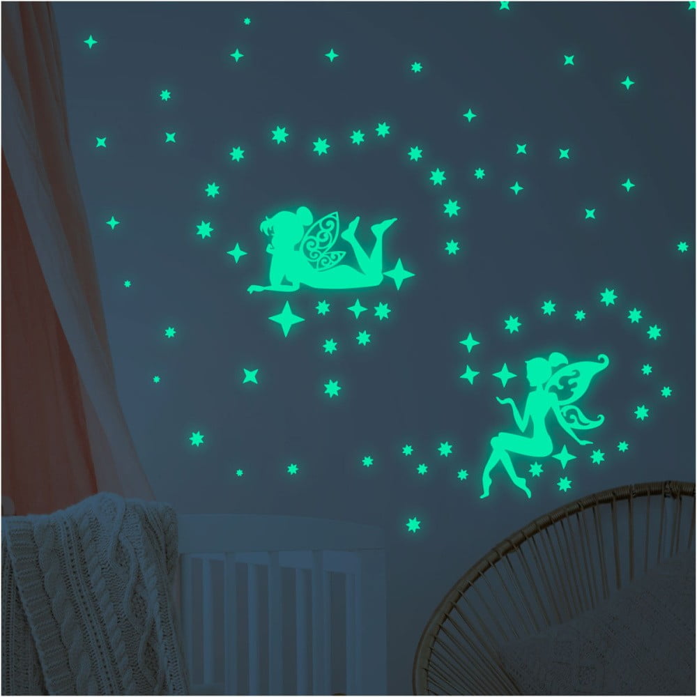 Obrázok Sada nástenných detských svietiacich samolepiek Ambiance Glow In The Dark Big Fairies