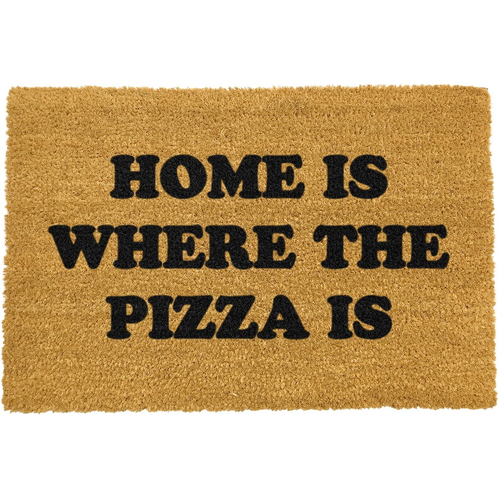 E-shop Rohožka z prírodného kokosového vlákna Artsy Doormats Home Is Where the Pizza Is, 40 x 60 cm