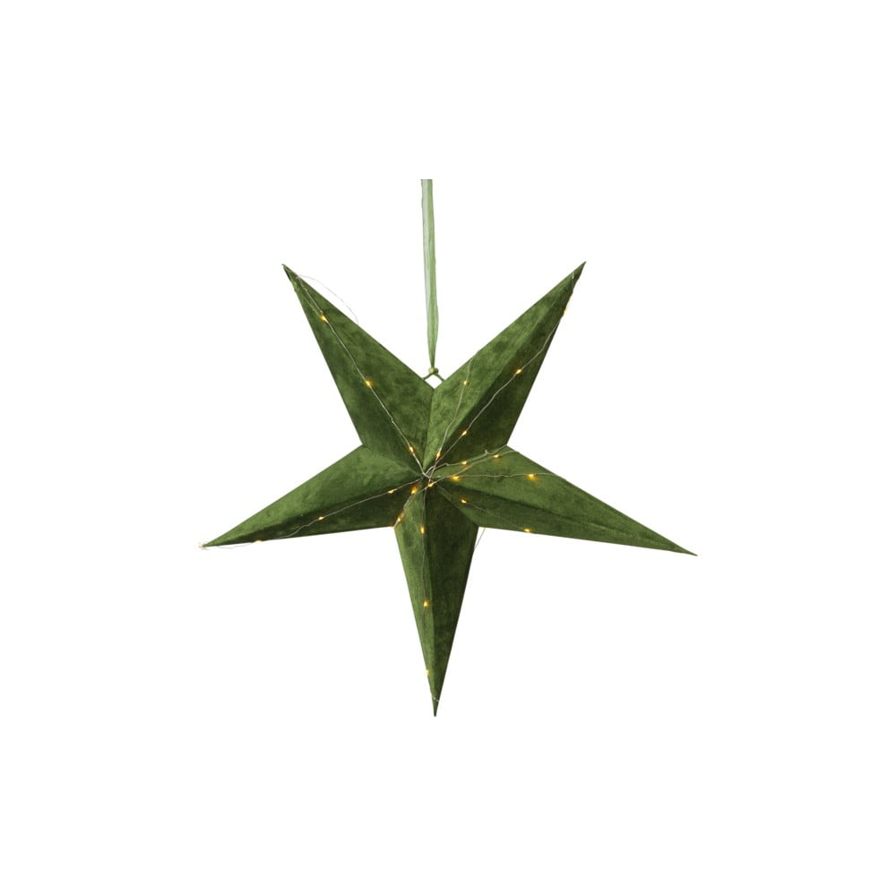 E-shop Zelená vianočná svetelná dekorácia Star Trading Velvet, ø 60 cm