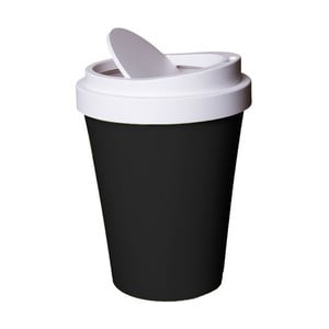 Čierno-biely odpadkový kôš Qualy&CO Coffee Bin