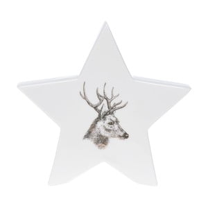 Biela keramická dekoratívna hviezda Ewax Deer, výška 12 cm