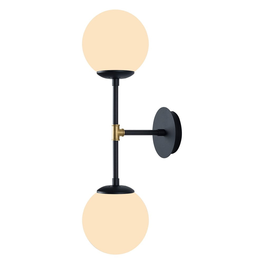 E-shop Čierne nástenné svietidlo Squid Lighting Kruva, dĺžka 58 cm