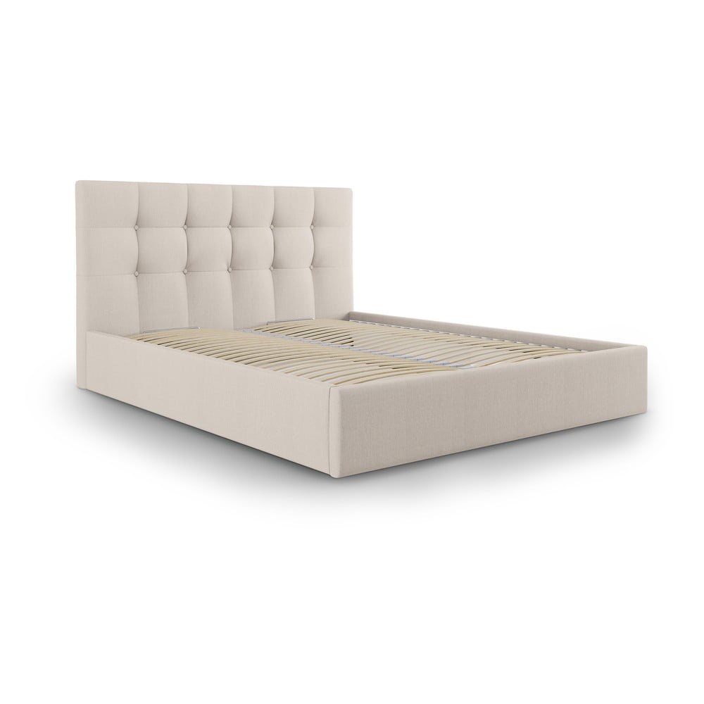 E-shop Béžová dvojlôžková posteľ Mazzini Beds Nerin, 160 x 200 cm
